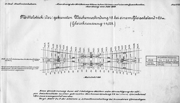 Mittelst�ck gekreuzte Weichenverbindung_600